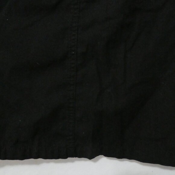H&M | size 8 | Elegant Black Cotton Mini Skirt | Button Front | Buckle Back - Picture 13 of 14